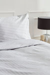 Karaca Home Josef Grey Striped Satin Double Duvet Cover Set 6