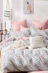 İQON Fitted Bed Sheet Duvet Cover Set Double Bow 1