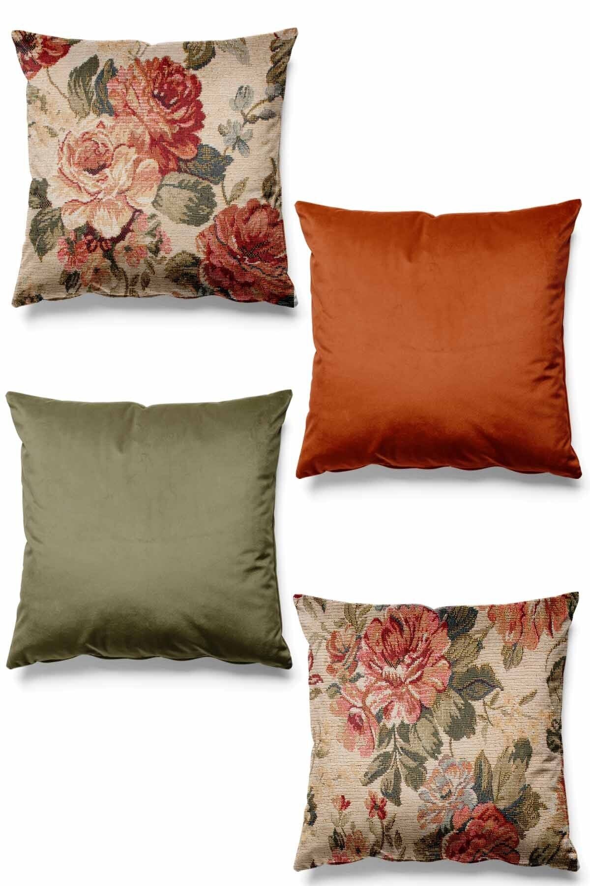 Pilloveland Double-Sided Printed Georgia Patterned 4-Piece Suede Pillow Cover 1