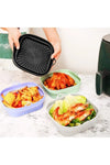 Kalitexhome Compatible With All Airfryer Models 2-Piece Set Foldable Square Baking Tray Silicone With 50 Parchment Papers 3