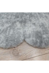 Balat Halı Laser Cut Plush Long Pile Rug Patterned Light Gray 3