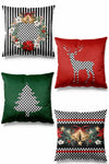 Pilloveland Double-Sided Printed Checkered Christmas Patterned 4-Piece Suede Pillow Cover Christmas and New Year 1