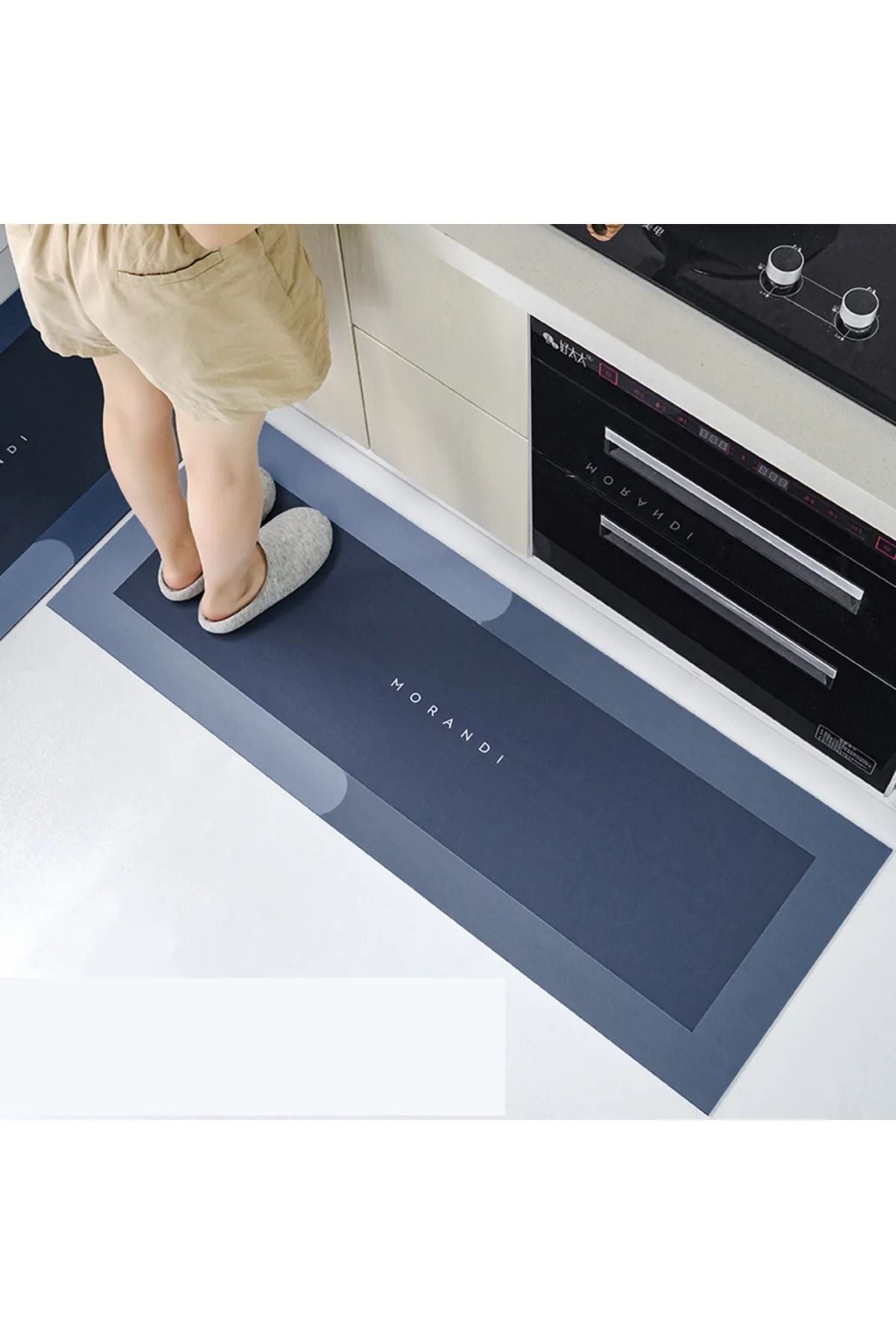 BEYZANA Large Magic Water Absorbent Kitchen And Bathroom Mat Rectangle 118*38 Cm Blue 5