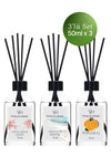 Vivaldi Home Japanese Cherry Blossom, Ocean Breeze, Orange Reed Diffuser Essential Oil 50ml x3 Set 1