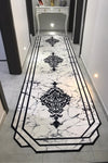 VOPTEKS Black and White Laser Cut Runner Corridor Rug Machine Washable Non-Slip Runner Hallway Entry Rug 1