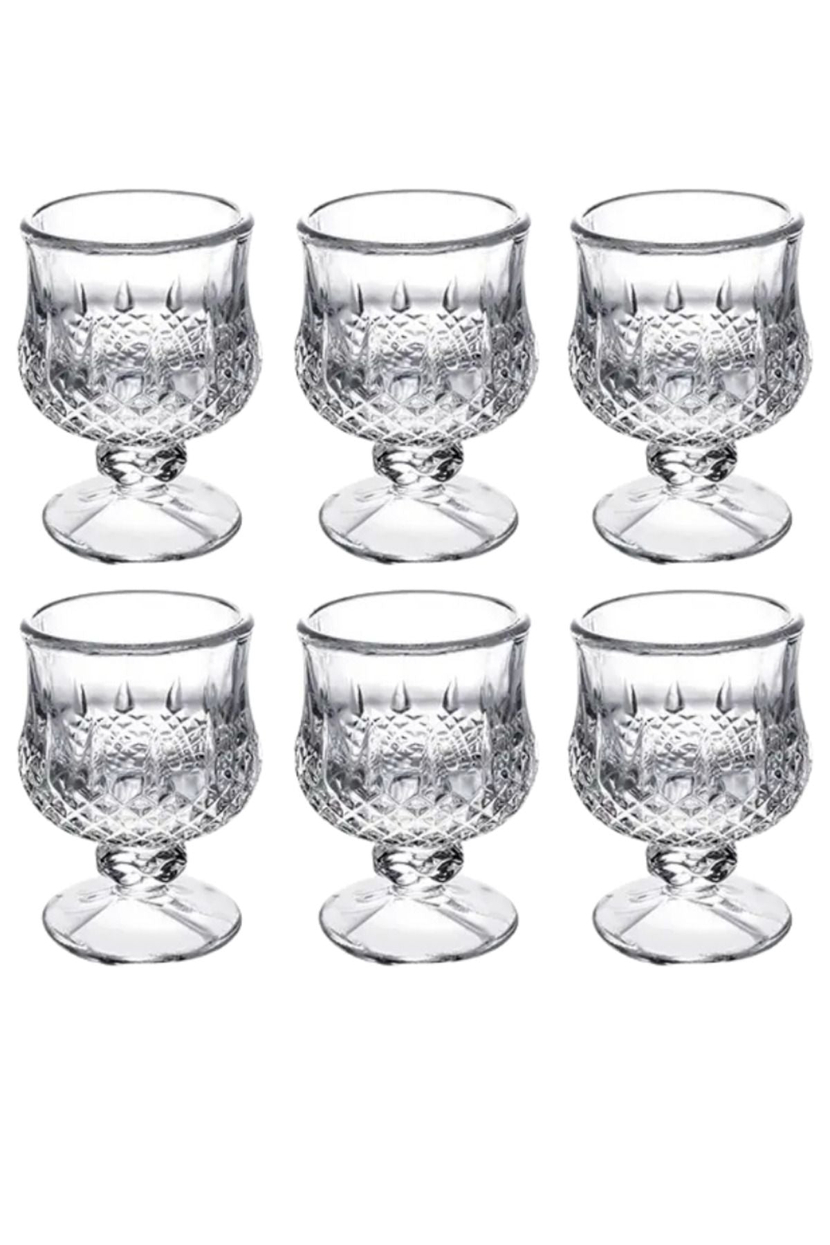 Comprox Crystal Cut Glass 6-Piece Coffee Water / Liqueur Glass Set 3