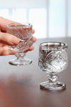 Comprox Crystal Cut Glass 6-Piece Coffee Water / Liqueur Glass Set 6