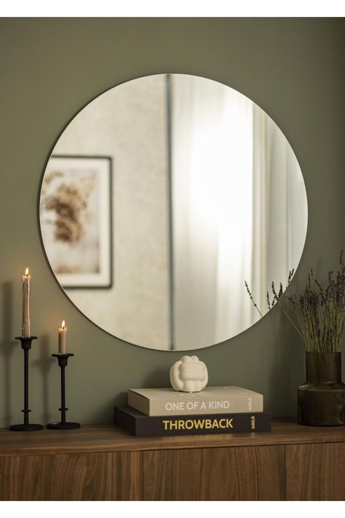 UKAA DESİNG Mirror / Round Mirror / Decorative Mirror / Bathroom Mirror / Console Mirror / 45 cm Diameter 2