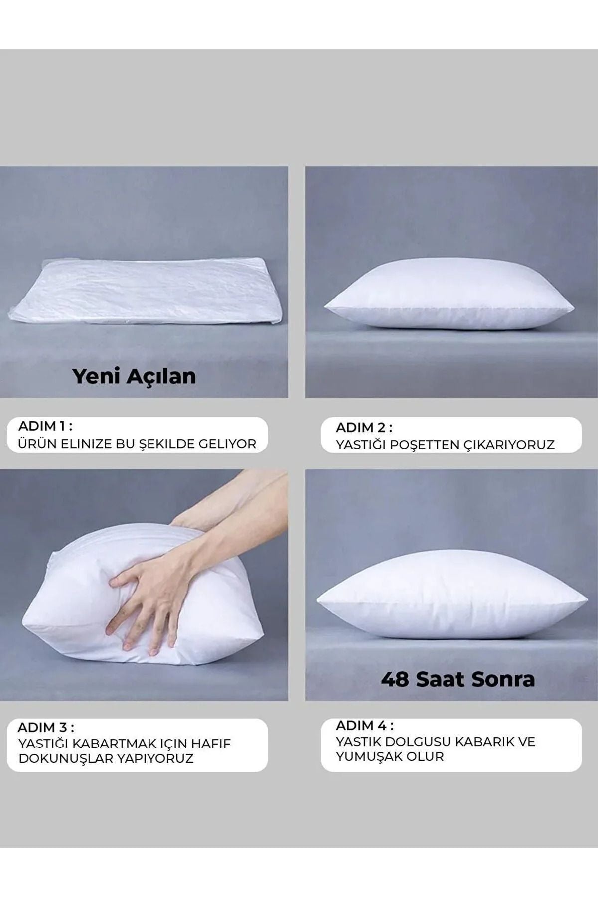 MODAPEK Luxury Premium Fiber Pillow 2-Pack (800 GR 50X70CM) Silicone Pillow 4