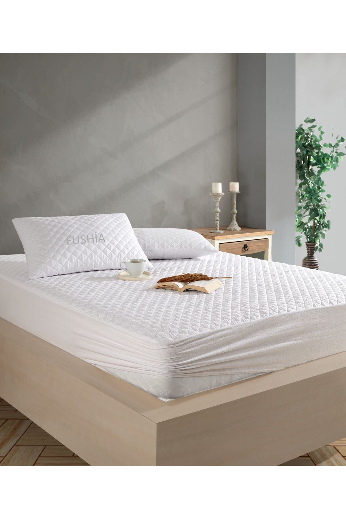 Fushia Quilted Fitted Full Edge Waterproof Mattress Protector Sheet | Single & Double Size 1