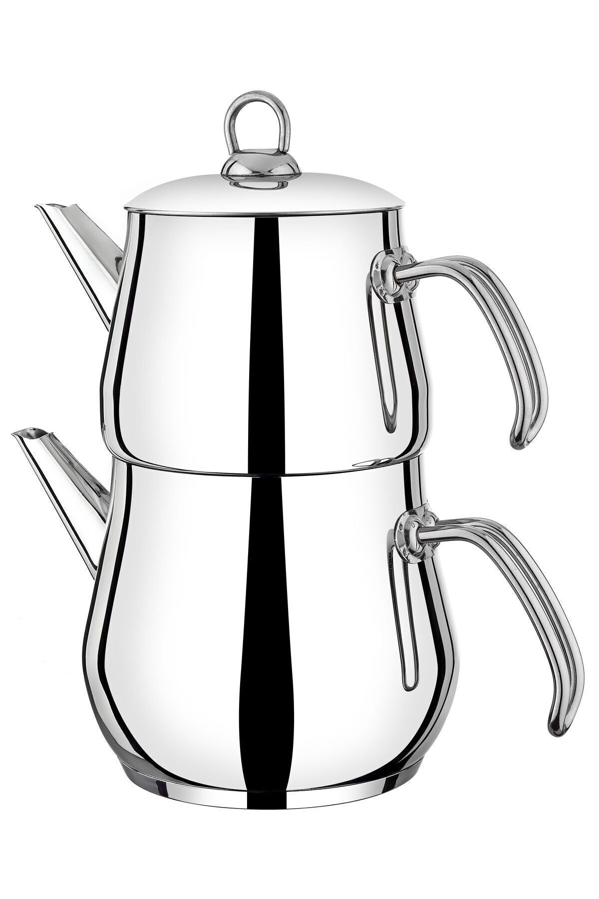 YUNUSOĞLU HOME Aletta Large Steel Teapot with Metal Handle Family Size 4