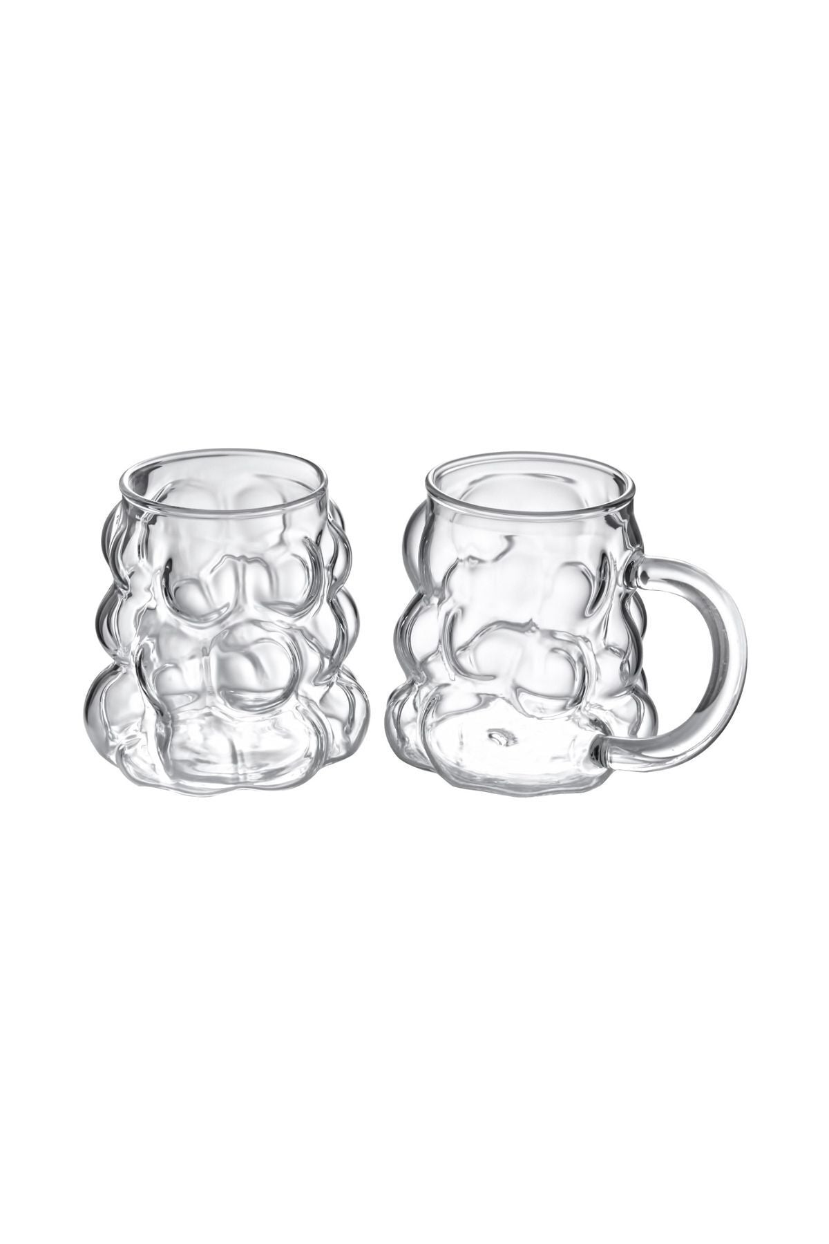 KÜÇÜK EW 2-Piece Handle Bead Shaped Glass Set | Coffee And Presentation Glass Borosilicate 5