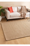 SARAZ HALI Sisal Jut Woven Single Color Washable Dust-Free Rug Coffee 2