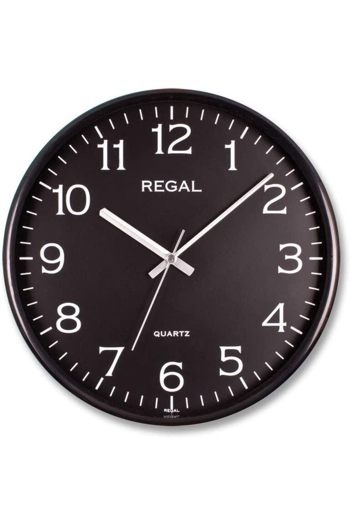 Regal Clock 0250 Bb Slim Black Frame Black Dial Wall Clock 1