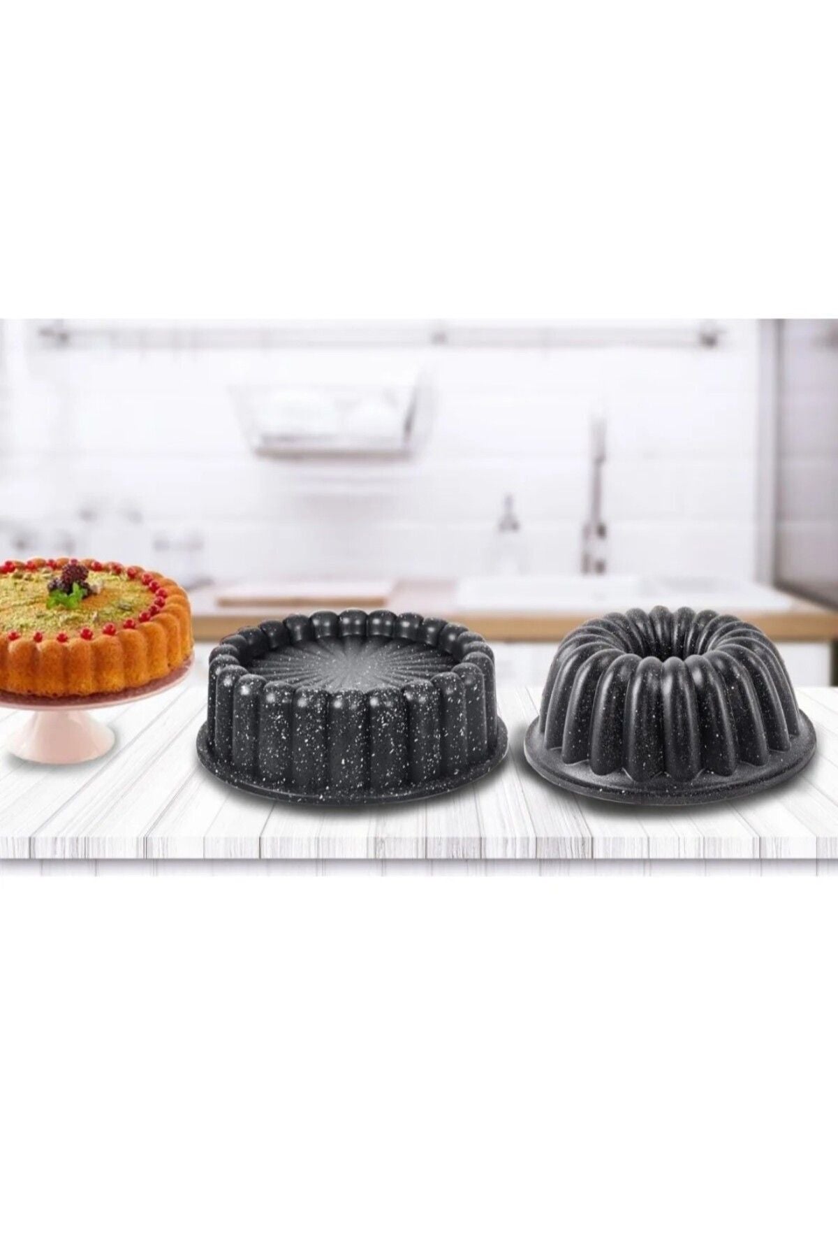 ADA 2-Piece Cast Iron Asia Sliced Cake Mold Tart, Cast Iron Cake Mold 1