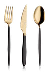 Hira Emotion Istanbul Gold Black Shiny 18 Piece Spoon Fork Knife Set 2