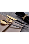 Hira Emotion Istanbul Gold Black Shiny 18 Piece Spoon Fork Knife Set 3