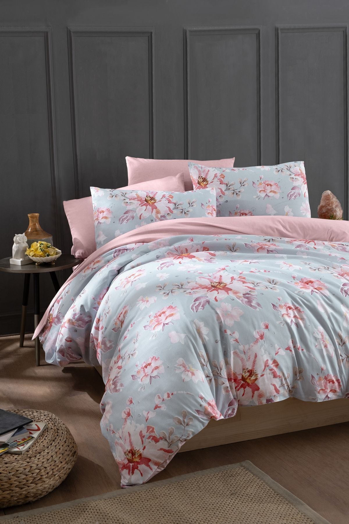 MyStory Home Rose Fitted Double Duvet Cover Set 1