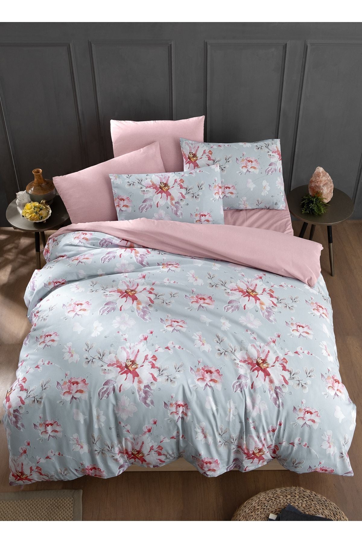 MyStory Home Rose Fitted Double Duvet Cover Set 2