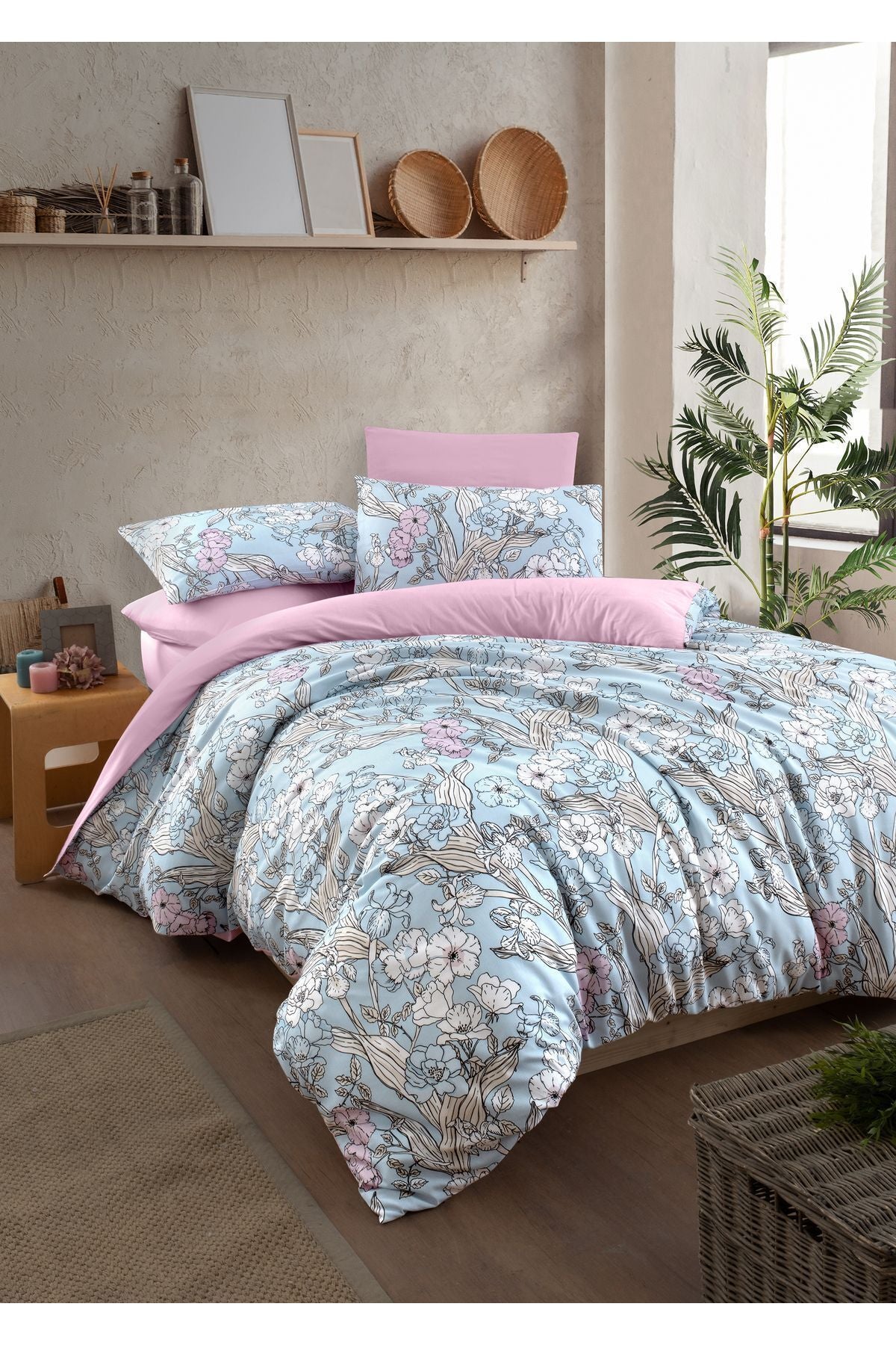 MyStory Home Fiore Fitted Double Duvet Cover Set 1