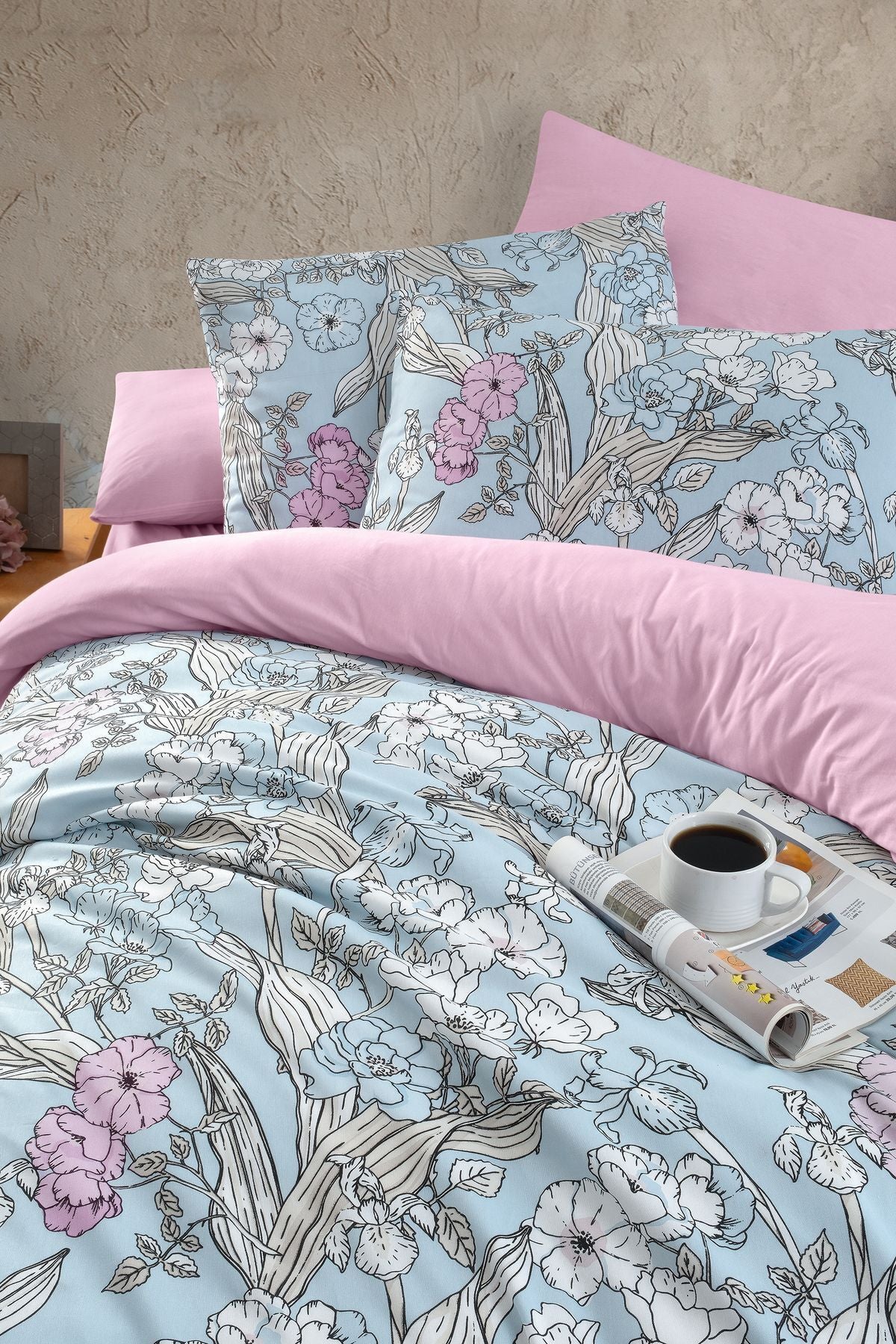 MyStory Home Fiore Fitted Double Duvet Cover Set 3