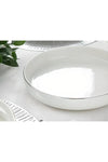 Porselenden Modern Silver Cream 24 Cm Large Porcelain Salad Bowl Serving Plate 2