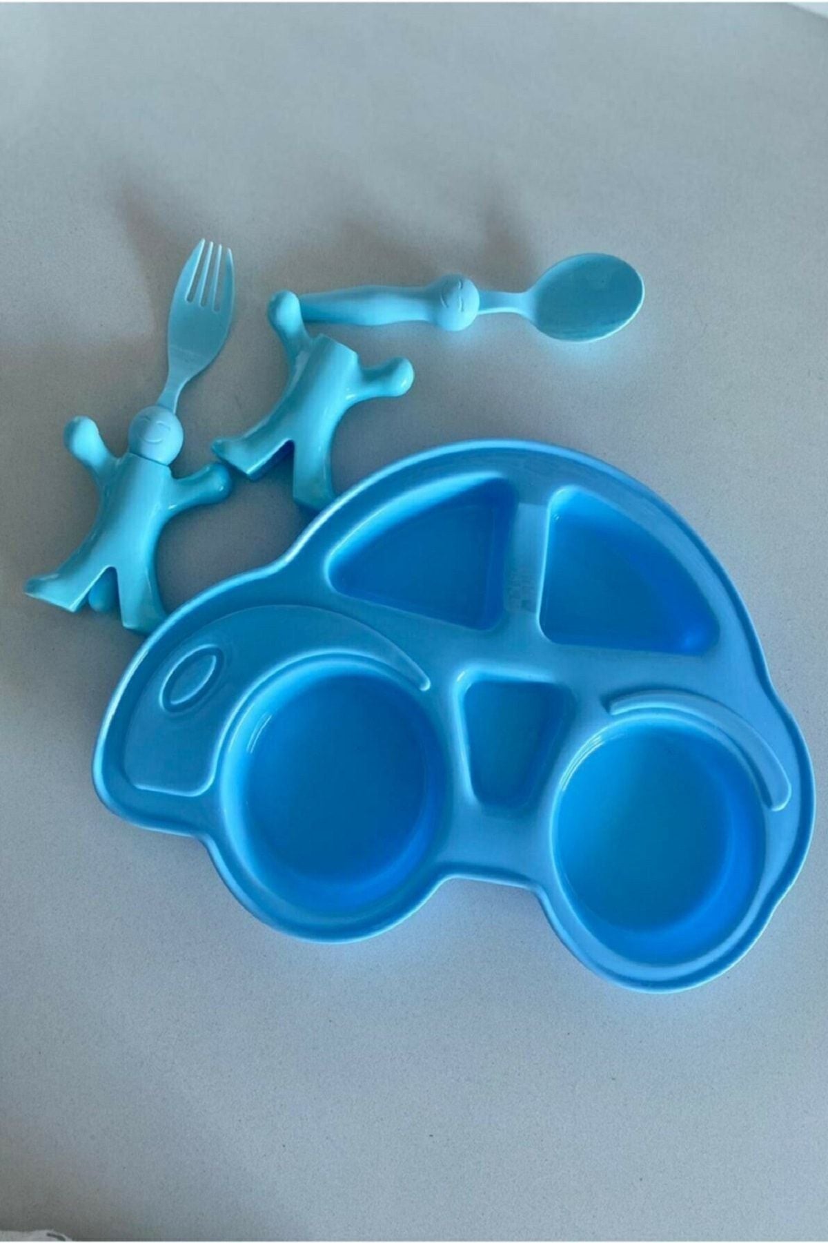 Bayev Kids Dining Set with Figurative Plate Fork Spoon - Blue 1