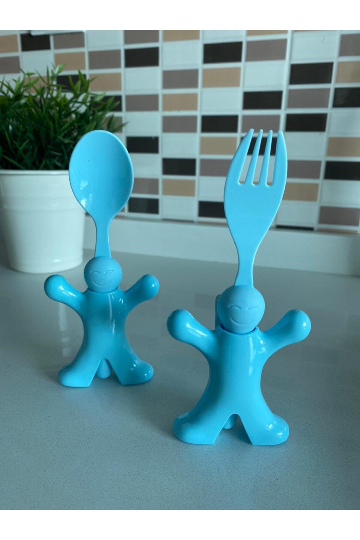 Bayev Kids Dining Set with Figurative Plate Fork Spoon - Blue 3