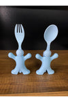 Bayev Kids Dining Set with Figurative Plate Fork Spoon - Blue 8