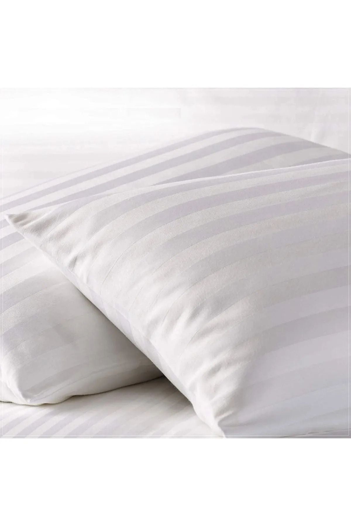 Soft Colours Elasticated Sheet Cotton Satin Striped Double Duvet Cover Set Hotel Bedding 3