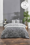 Tabu Home Doodle Black Fitted Double Bed Sheet Set 1