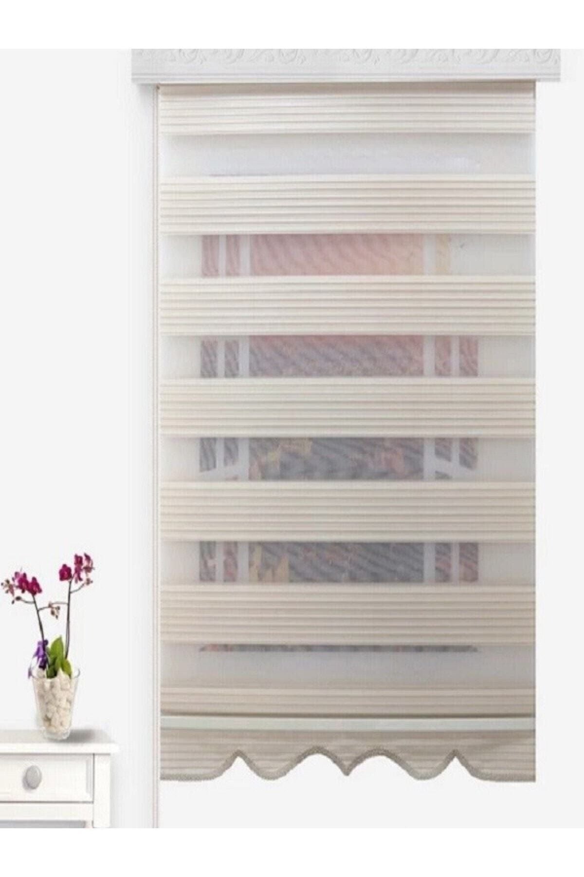 GÜNEŞ PERDE Cream Pleated Roller Zebra Blind 1267 160 X 260 1