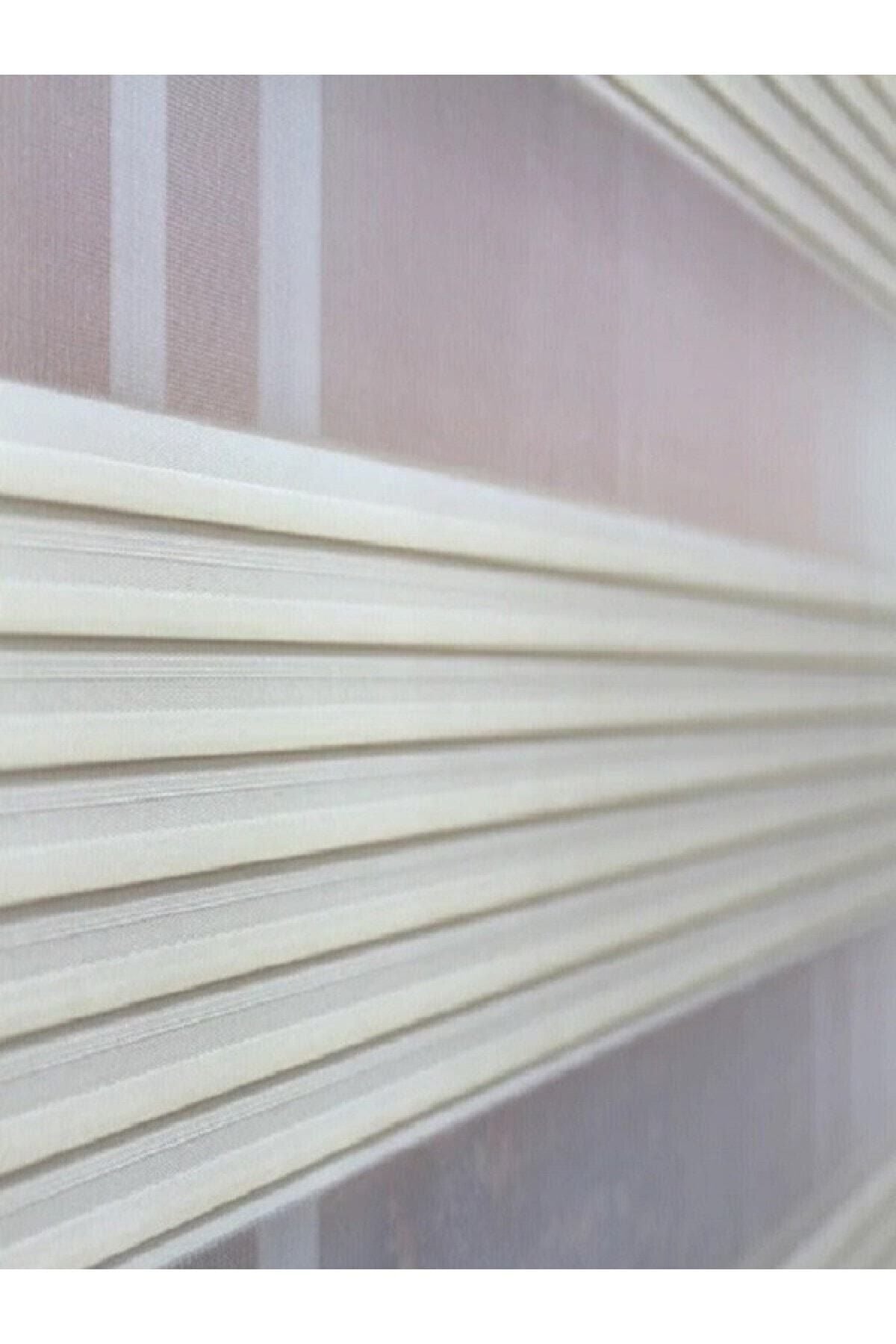 GÜNEŞ PERDE Cream Pleated Roller Zebra Blind 1267 160 X 260 2