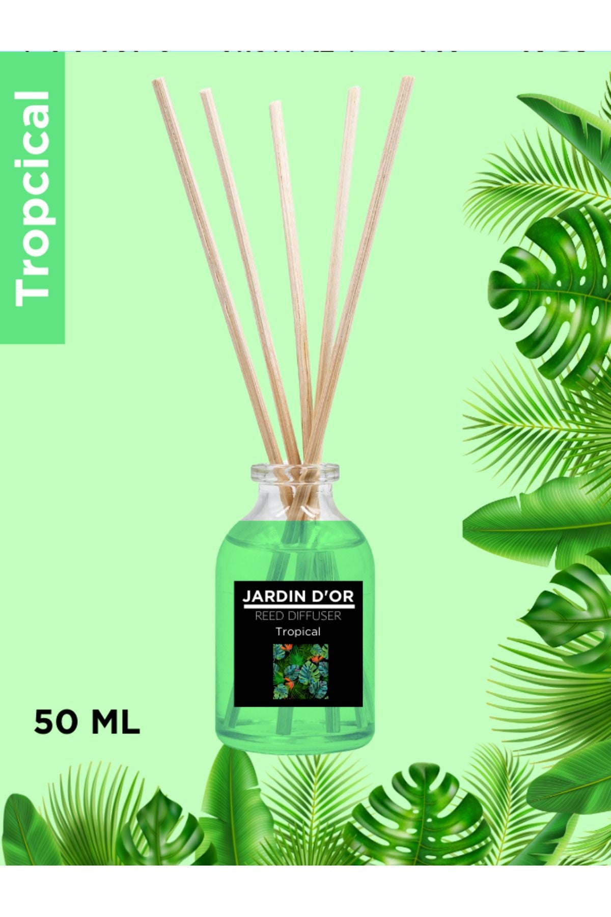 JARDIN D'OR 4'lü Çubuklu Oda Kokusu Seti - Avantajlı Paket (LAVANTA-MANGO-TROPIKAL-OKYANUS) Reed Diffuser 5