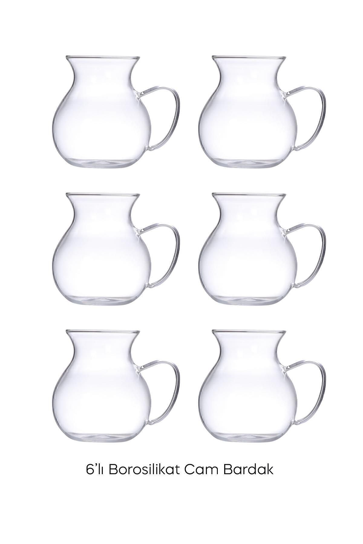 Perotti Keyfi Ala Borosilicate 6-Piece Tea Glass Set 7