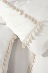 Vivamaison Ponpon White 100% Cotton Double Duvet Pillow Set 3