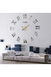 HYL Large 3D Roman Numeral Wall Clock (Silver) 10 cm Number Size 2