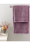 English Home Romantic Stripe Cotton Glossy Bathroom Towel Set Light Purple 1