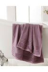 English Home Romantic Stripe Cotton Glossy Bathroom Towel Set Light Purple 3