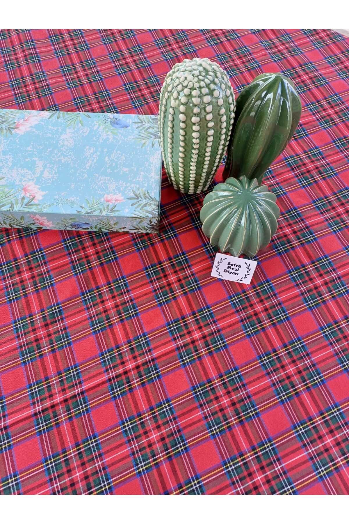 Sofrabezidiyari Piti Checkered Tablecloth, Table Cover, Picnic Blanket Christmas Pattern Cotton 1