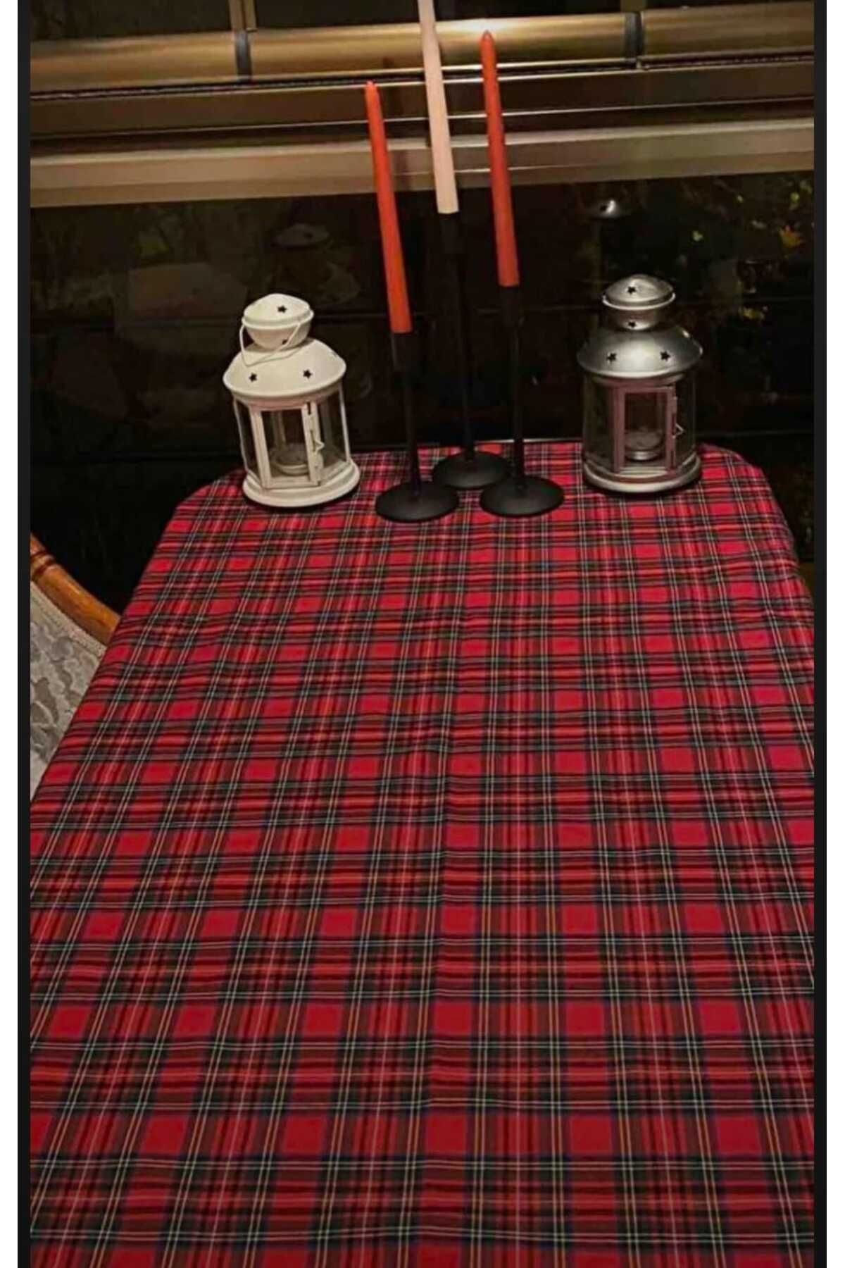 Sofrabezidiyari Piti Checkered Tablecloth, Table Cover, Picnic Blanket Christmas Pattern Cotton 5