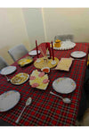 Sofrabezidiyari Piti Checkered Tablecloth, Table Cover, Picnic Blanket Christmas Pattern Cotton 7