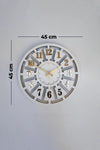 SevgiCraft White Number Detailed Wall Clock 45x45cm 5