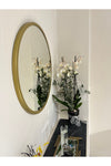 Ersan Dizayn Metal Gold Decorative Round Mirror Diameter 50 Cm 2