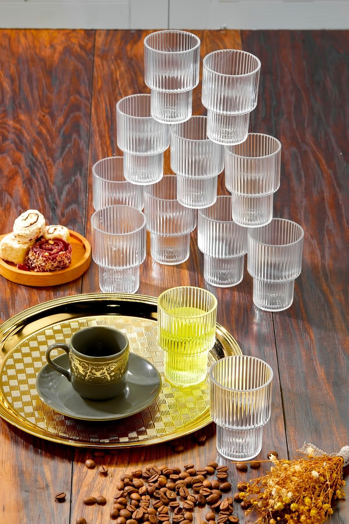 FBZhome 12 Pieces Crystal Mika Coffee Side Water Glass Pinterest Model Glass 100 Cc (Not Glass) 1