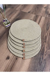 Namteks 6 Piece Stone Jute Placemat / American Service Lux Presentation Plate Mat Gift 1