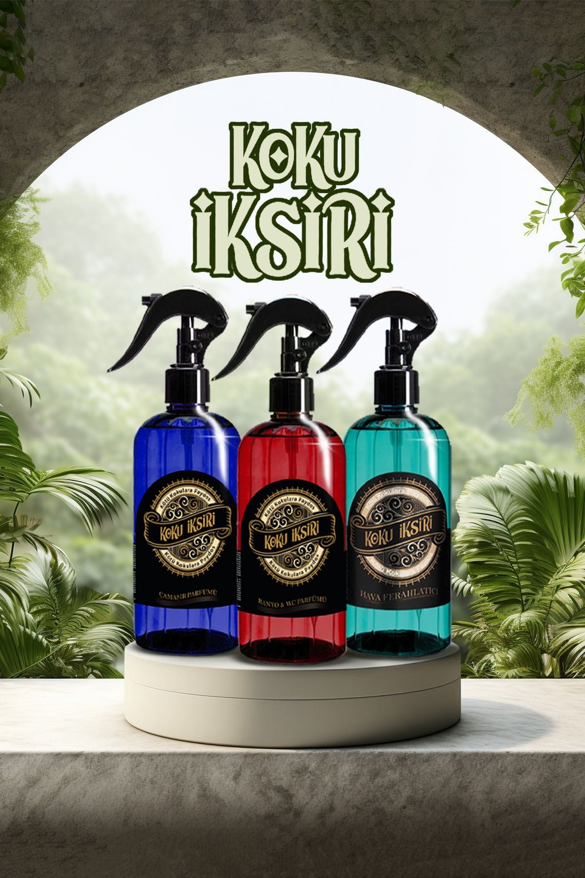 Koku İksiri Room Fragrance-Bathroom&Wc Fragrance-Laundry Clothing Perfume Odor Eliminator 3-Piece Set 4