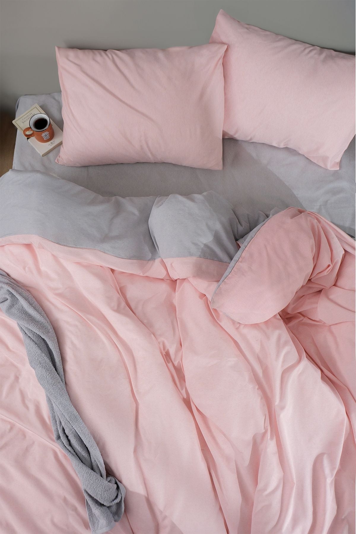 Mariva Home Double Duvet Set | Pink Grey | Cotton Duvet 2