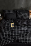 Ricco Lifes Black Plaid Double Duvet Cover Set (Without Sheet) 1