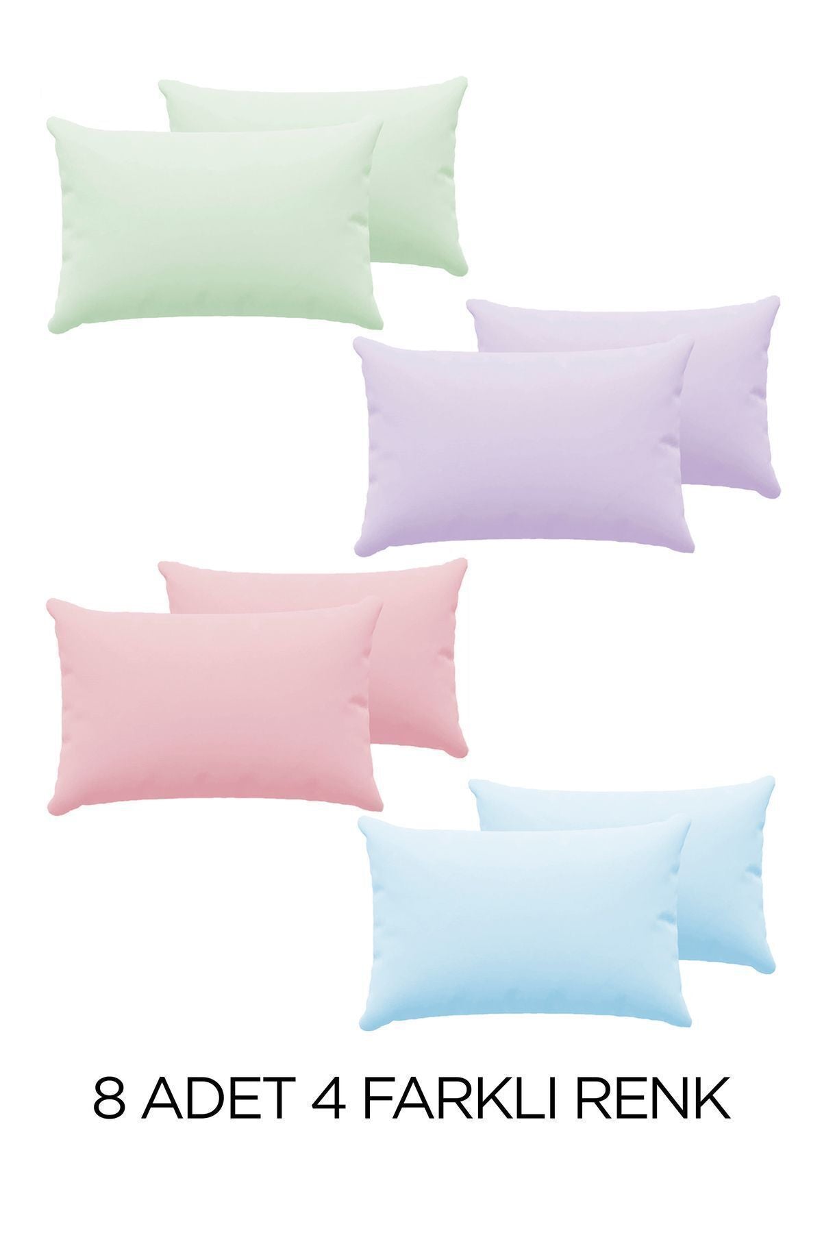 Skyline 8 Pieces Cotton Pillowcase 50x70cm | 4 Different Colors 8-piece Set | Cotton Zippered Pillowcase 2